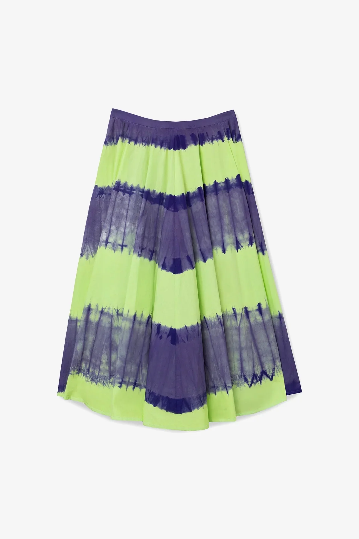 Saia Sharon Algodão Tie Dye Roxo e Verde