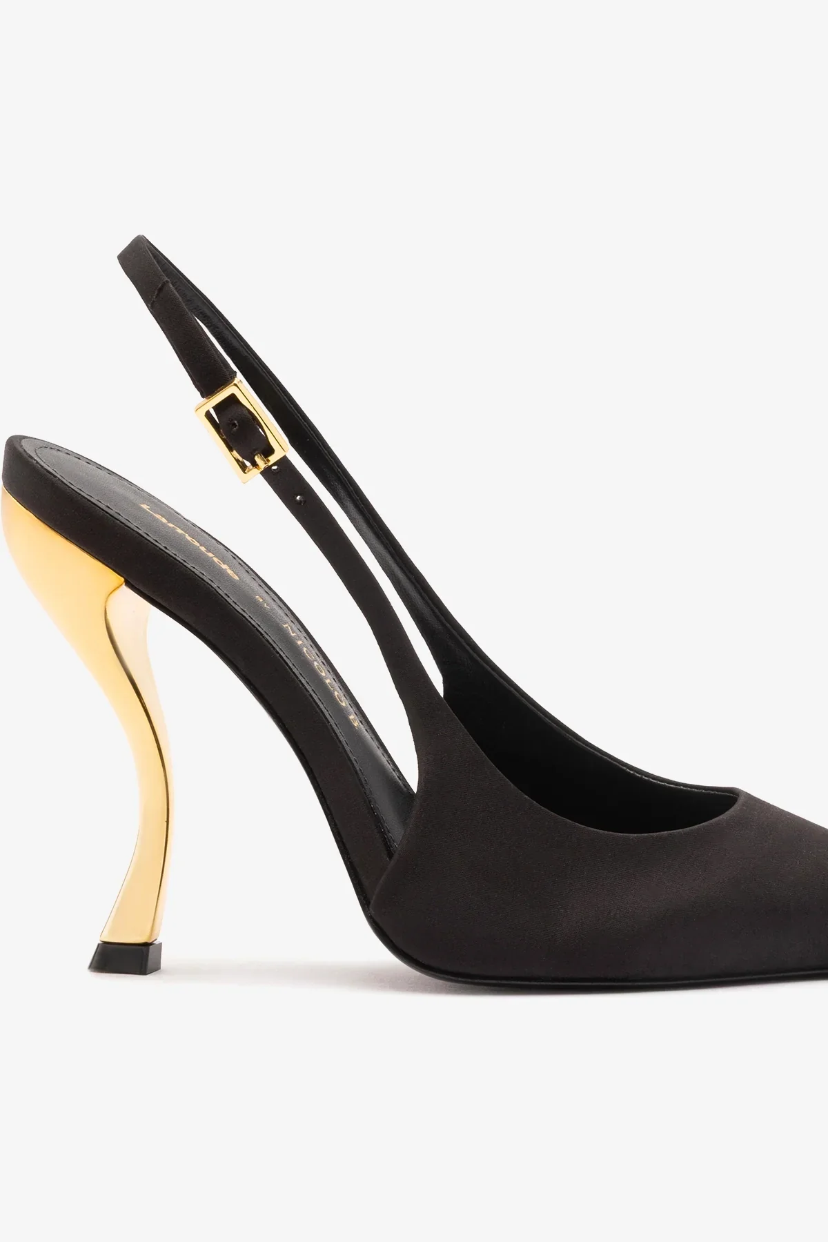 Larroudé x Nicolò B.: Slingback Grace Cetim Preto - Image 4