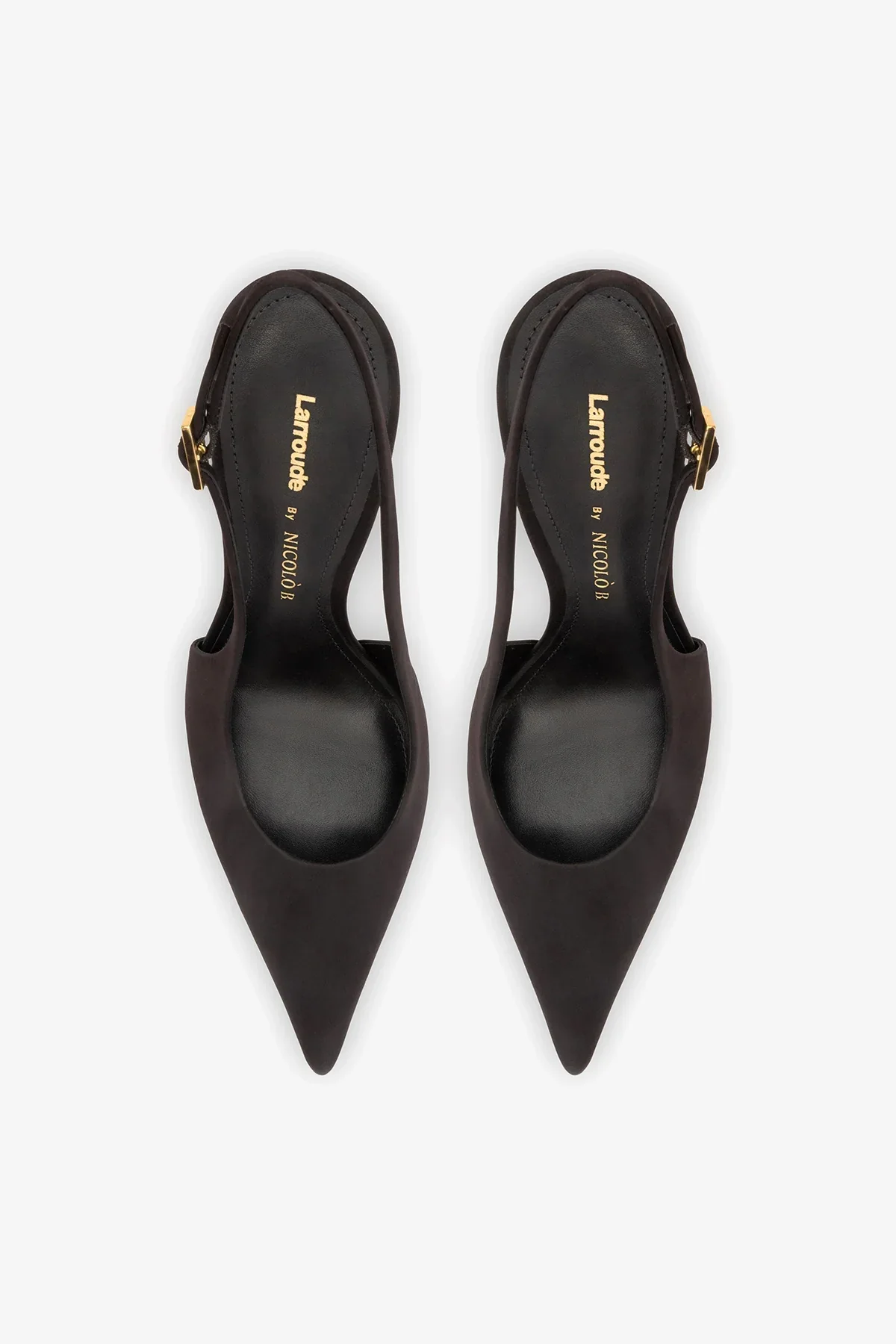 Larroudé x Nicolò B.: Slingback Grace Cetim Preto - Image 7