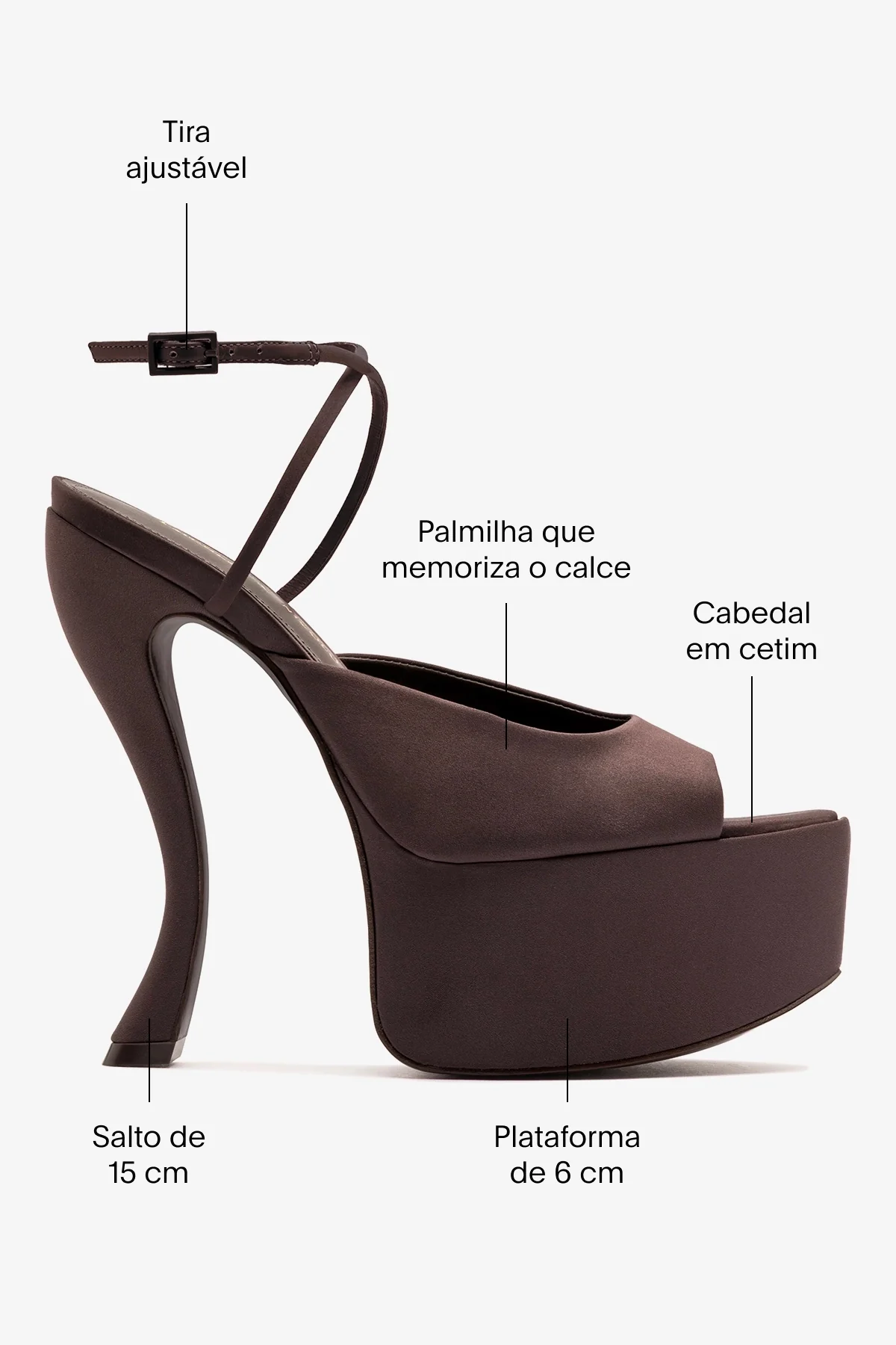 Larroudé x Nicolò B.: Sandália Lola Cetim Marrom - Image 5