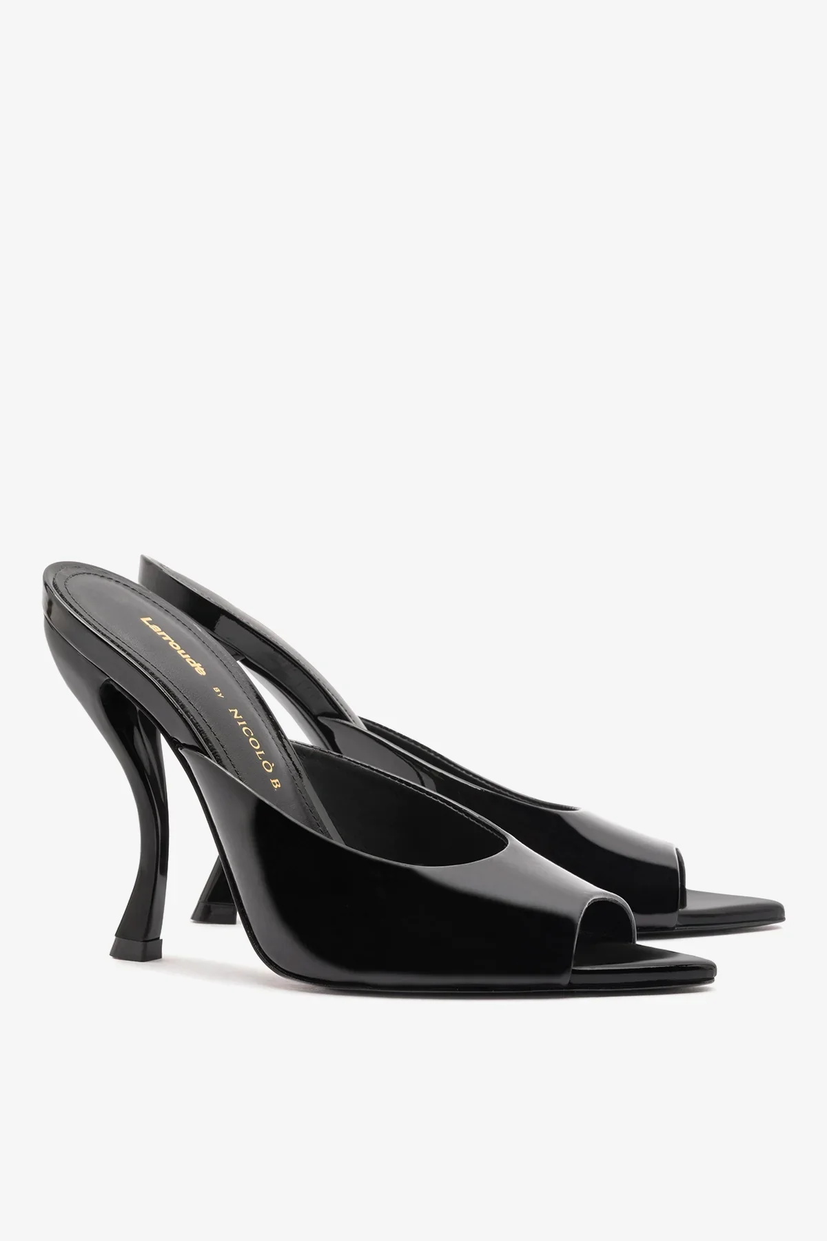 Larroudé x Nicolò B.: Mule Malibu Couro Verniz Preto - Image 3