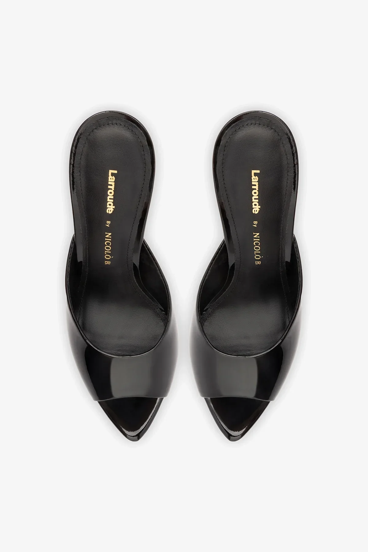 Larroudé x Nicolò B.: Mule Malibu Couro Verniz Preto - Image 7