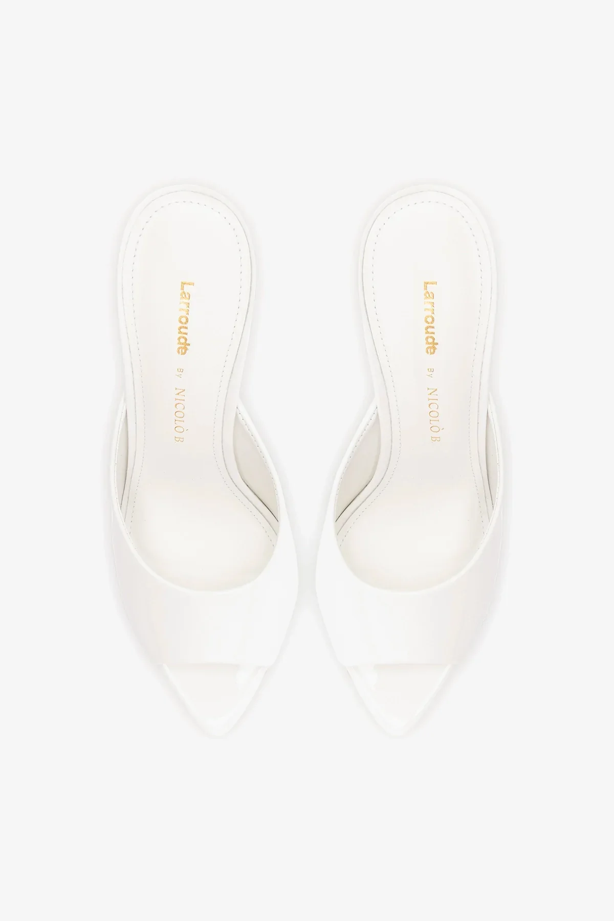 Larroudé x Nicolò B.: Mule Malibu Couro Verniz Branco - Image 7
