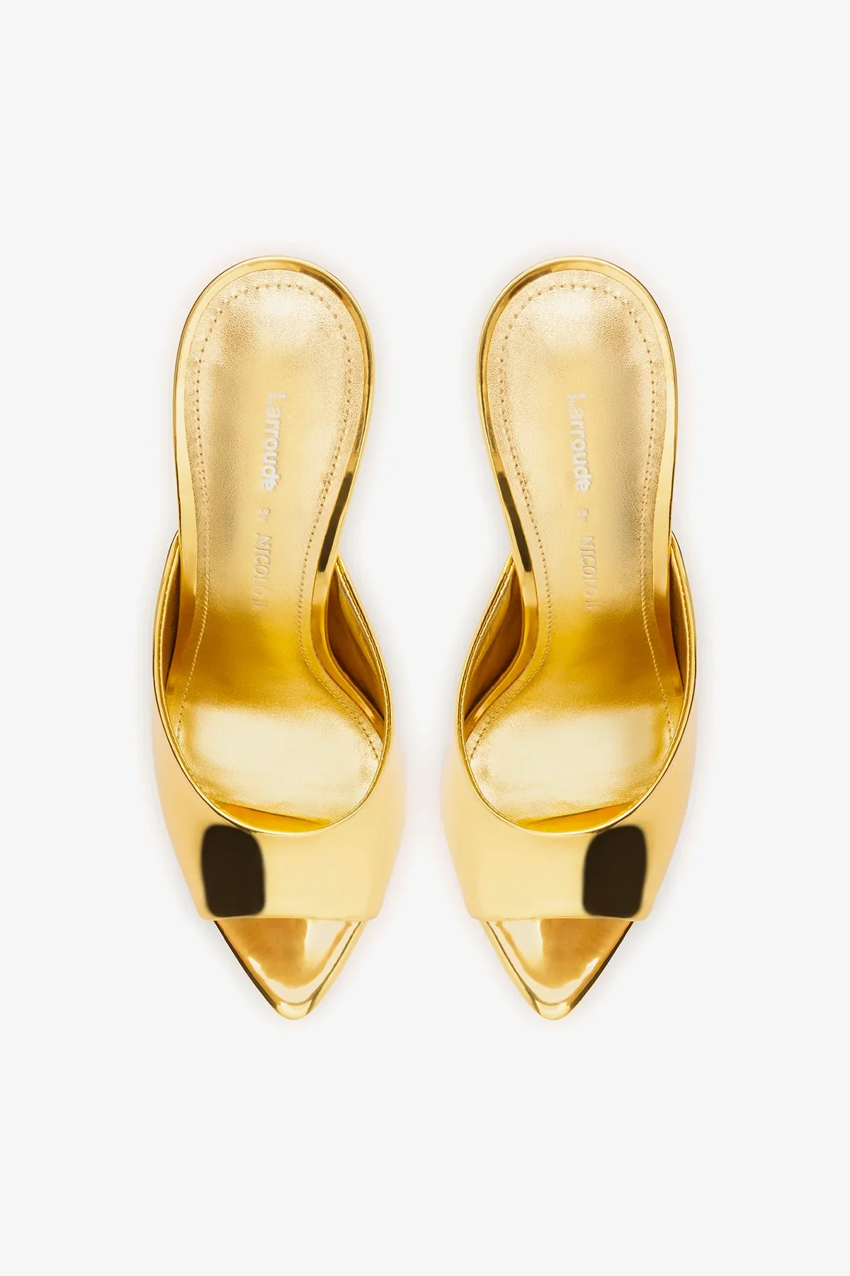 Larroudé x Nicolò B.: Mule Malibu Espelhado Dourado - Image 7