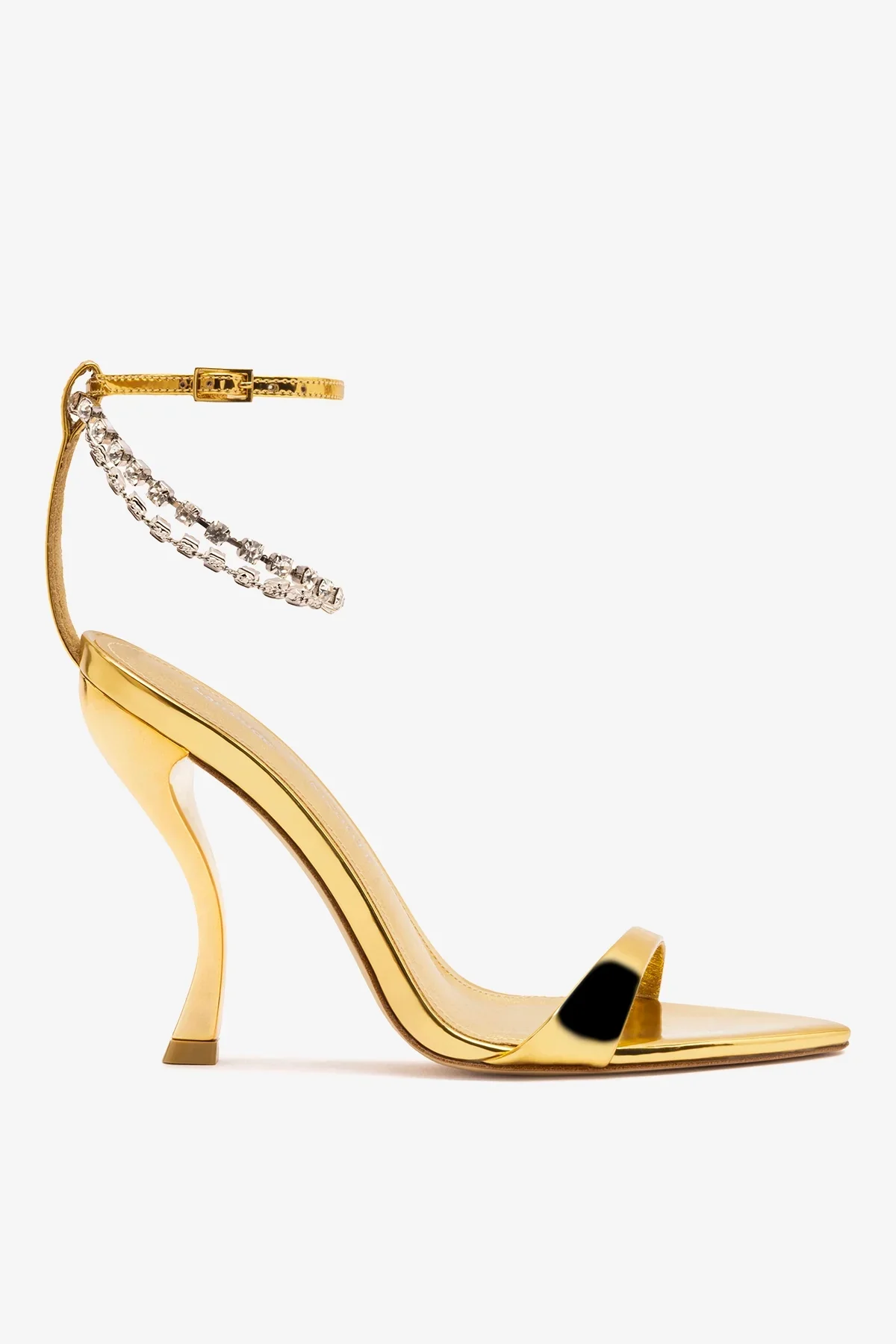 Larroudé x Nicolò B.: Sandália Nana Espelhado Dourado
