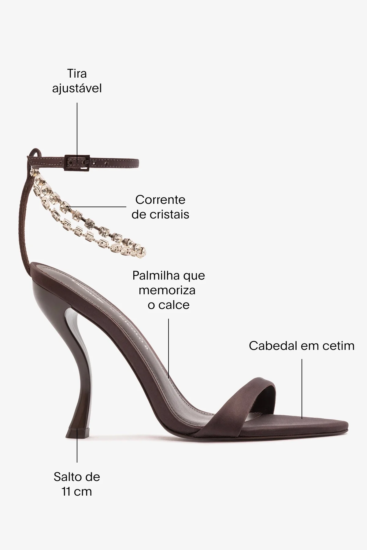 Larroudé x Nicolò B.: Sandália Nana Cetim Marrom - Image 5