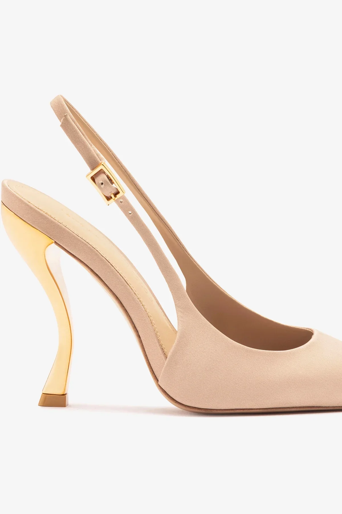 Larroudé x Nicolò B.: Slingback Grace Cetim Bege - Image 4