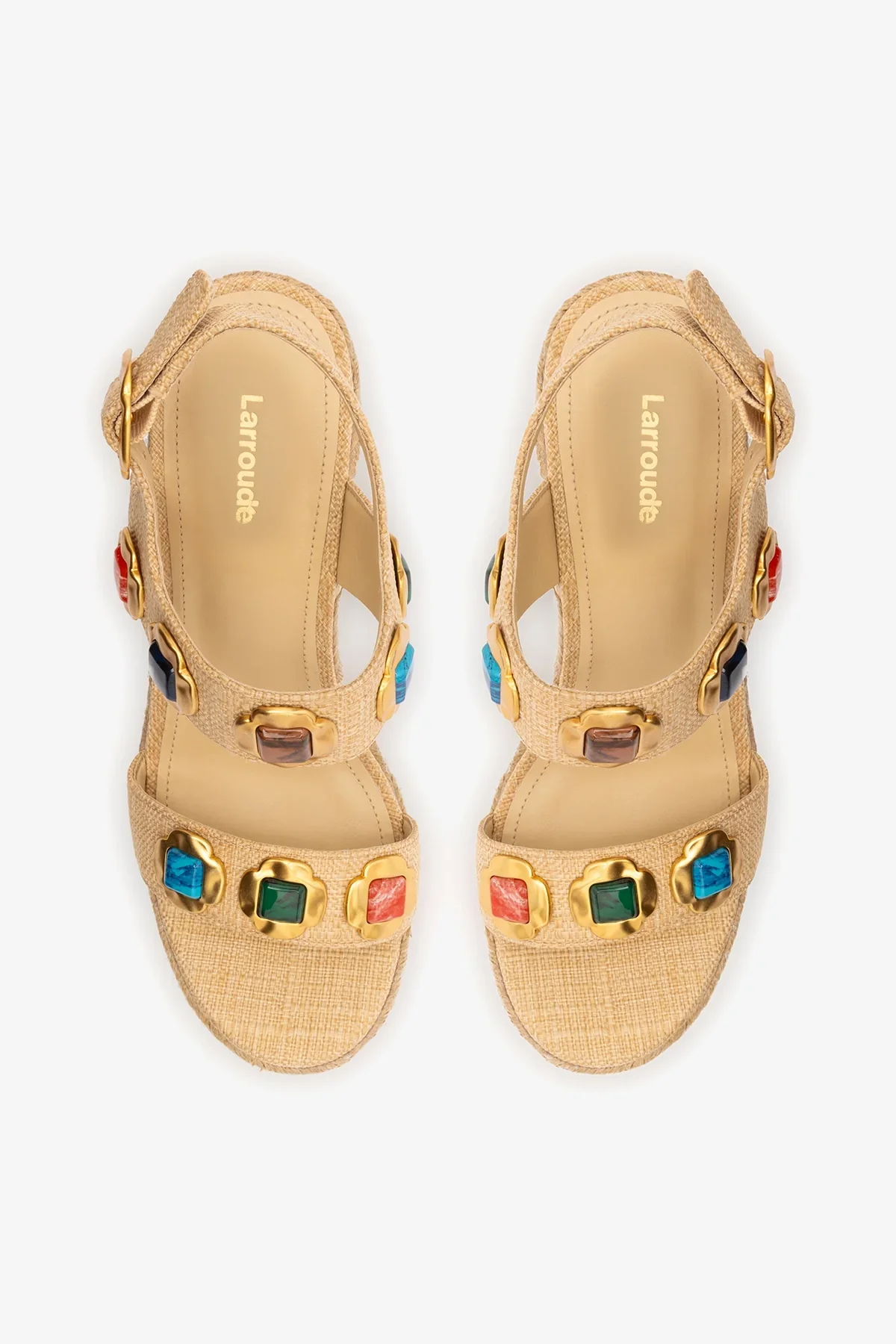 Sandália Anabela Espadrille Milan Gioiello Ráfia Bege - Image 7