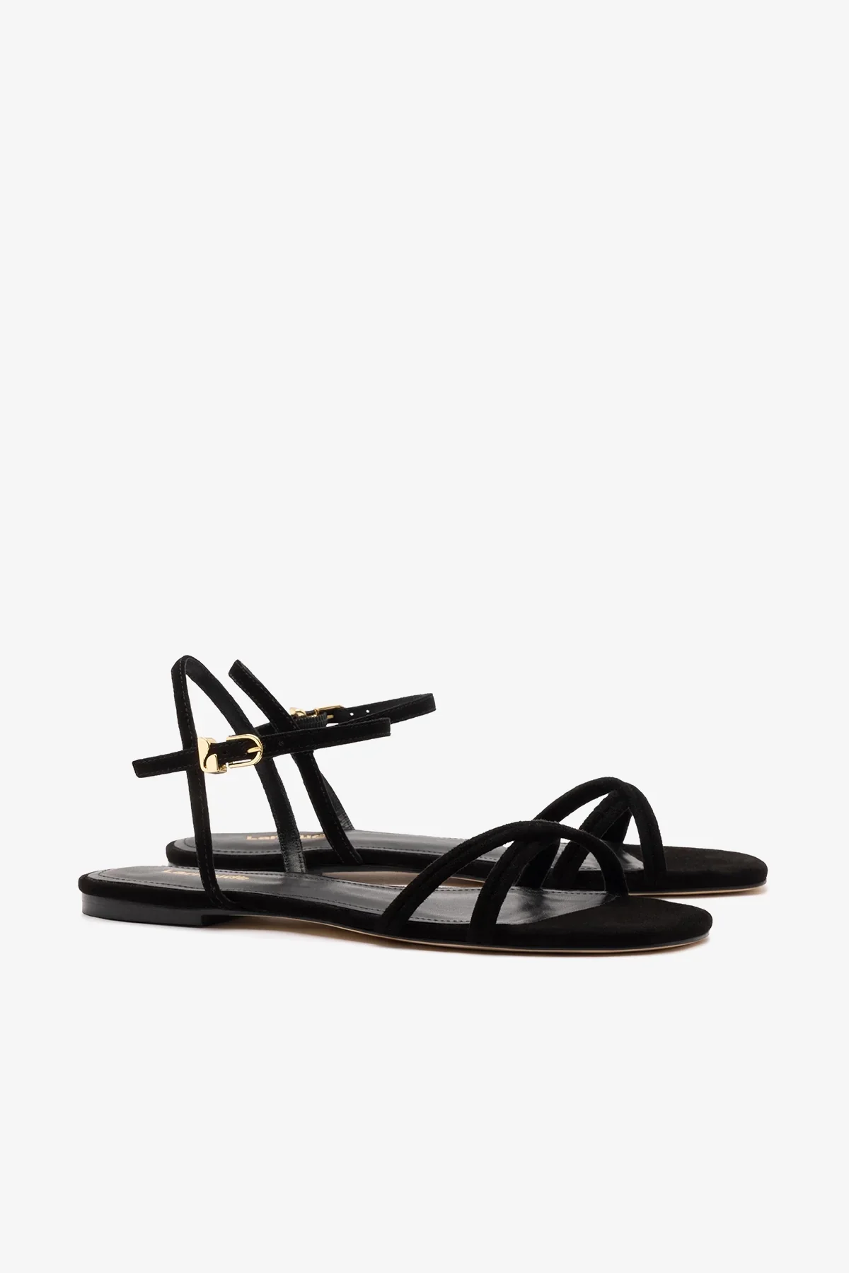 Sandália Flat Annie Camurça Preto - Image 3