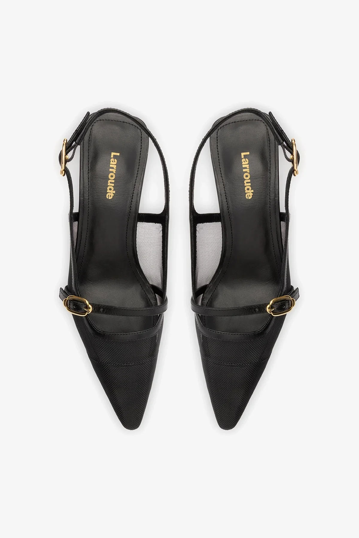 Slingback Ines Tela e Couro Preto - Image 5