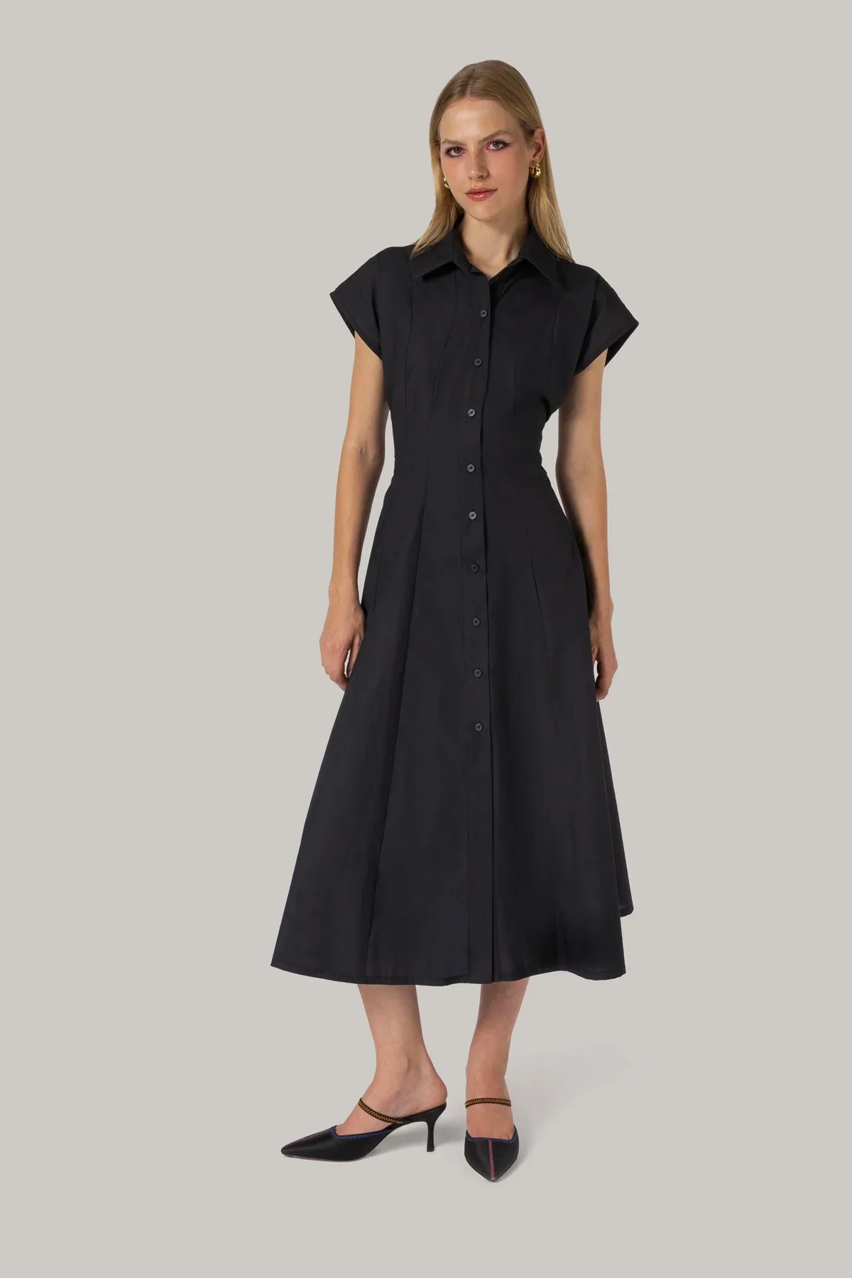 Vestido Chemise Jessica Percal Preto - Image 2