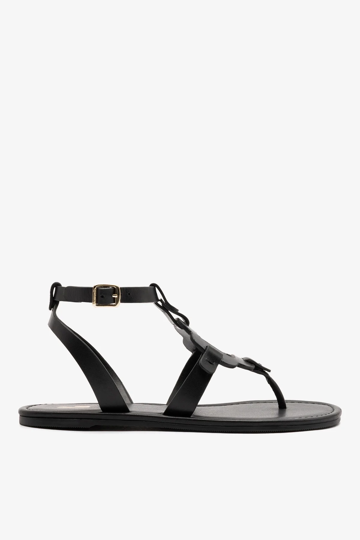 Sandália Flat Margherita Couro Preto