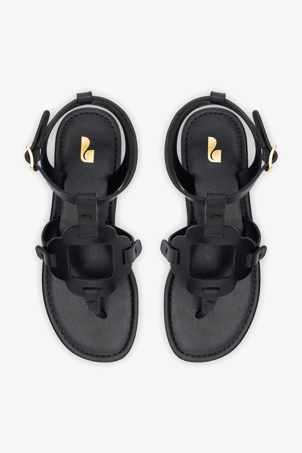 Sandália Flat Margherita Couro Preto - Image 7
