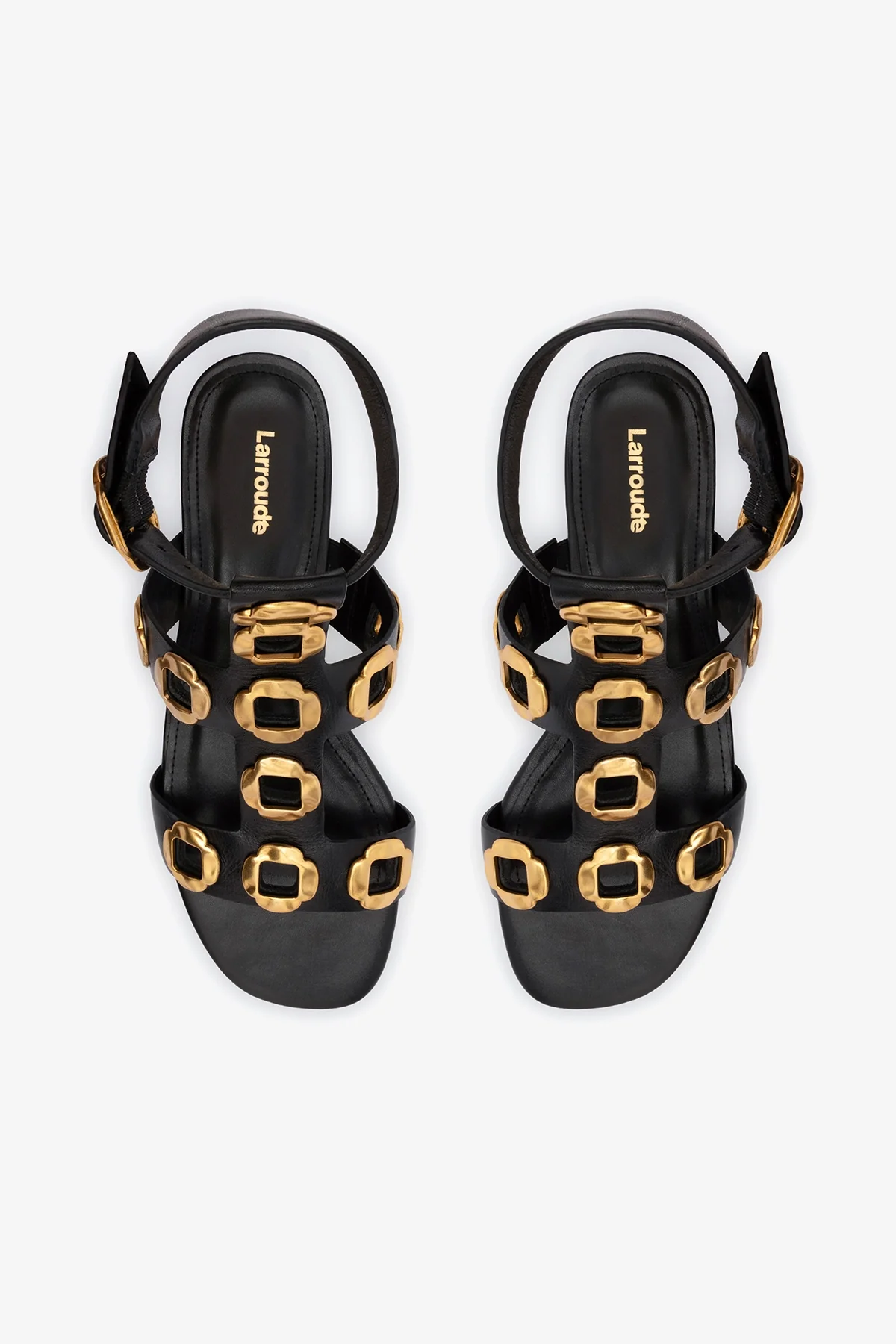 Sandália Gladiadora Flat Milan Couro Preto - Image 7