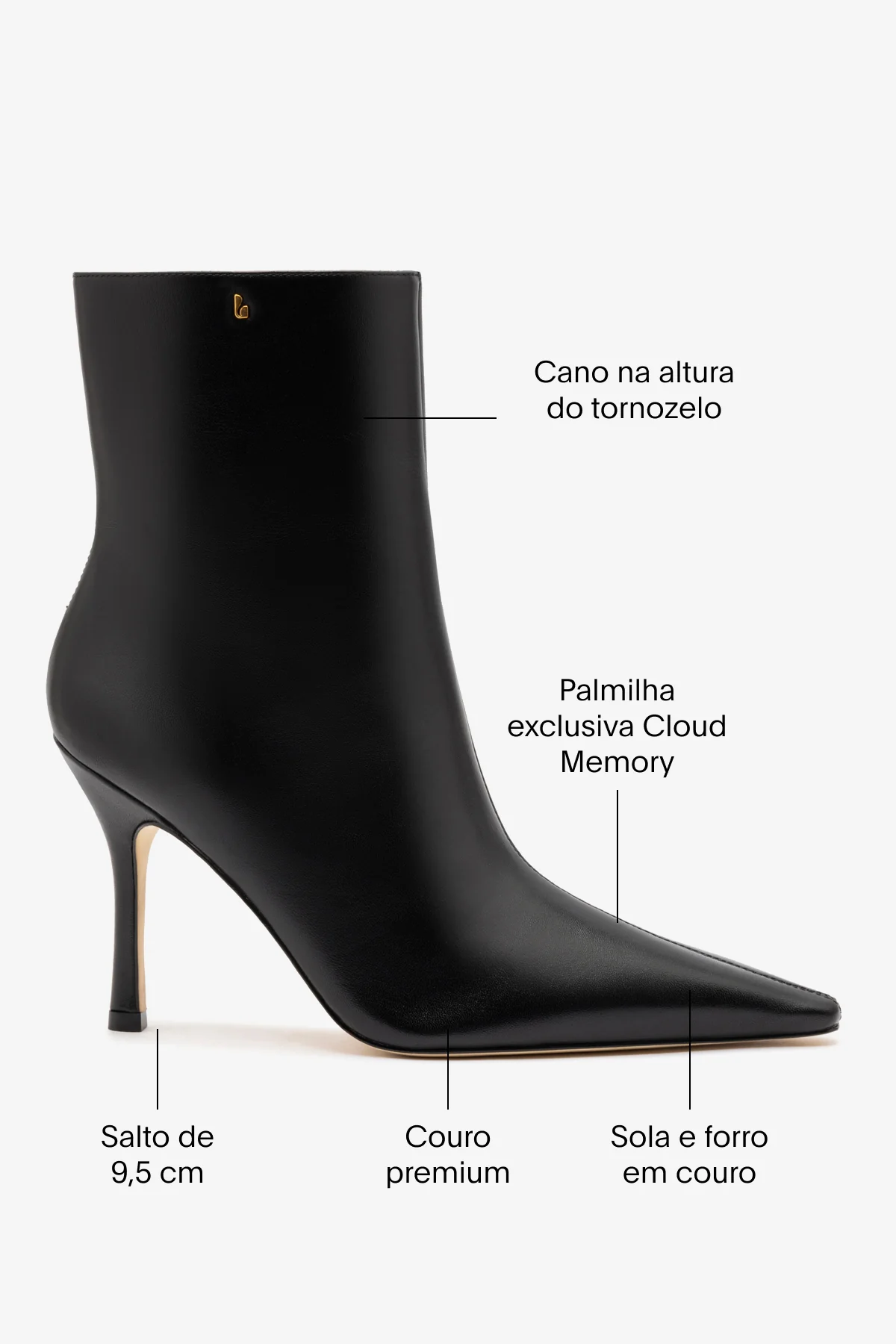 Bota Carine Mini Couro Preto - Image 5