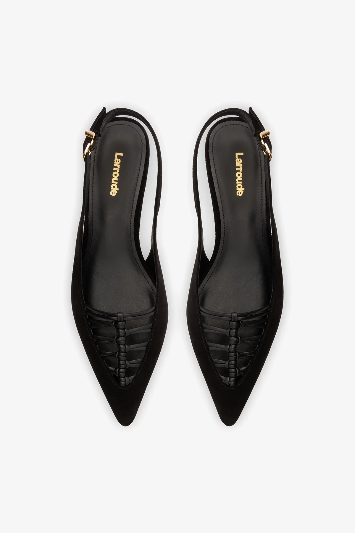Slingback Nara Camurça e Couro Preto - Image 6