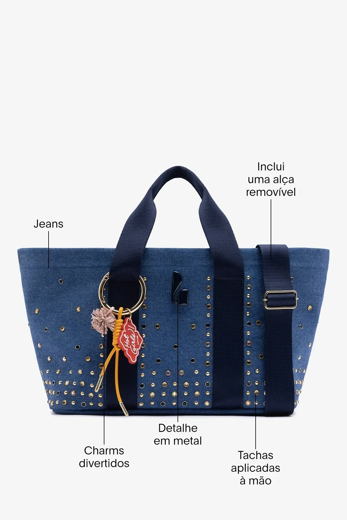 Bolsa Tote Bag Americana Jeans Azul - Image 6