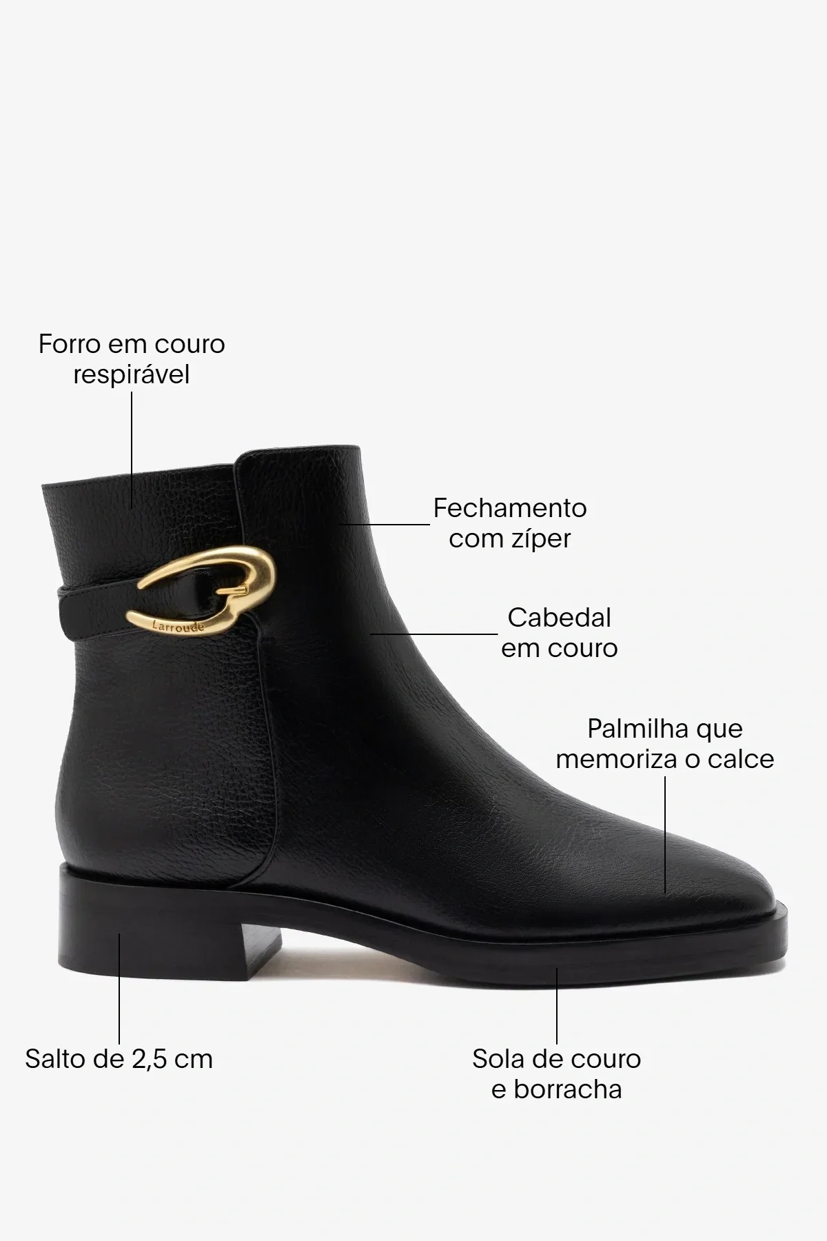 Bota Anne Verona Low Couro Preto - Image 6