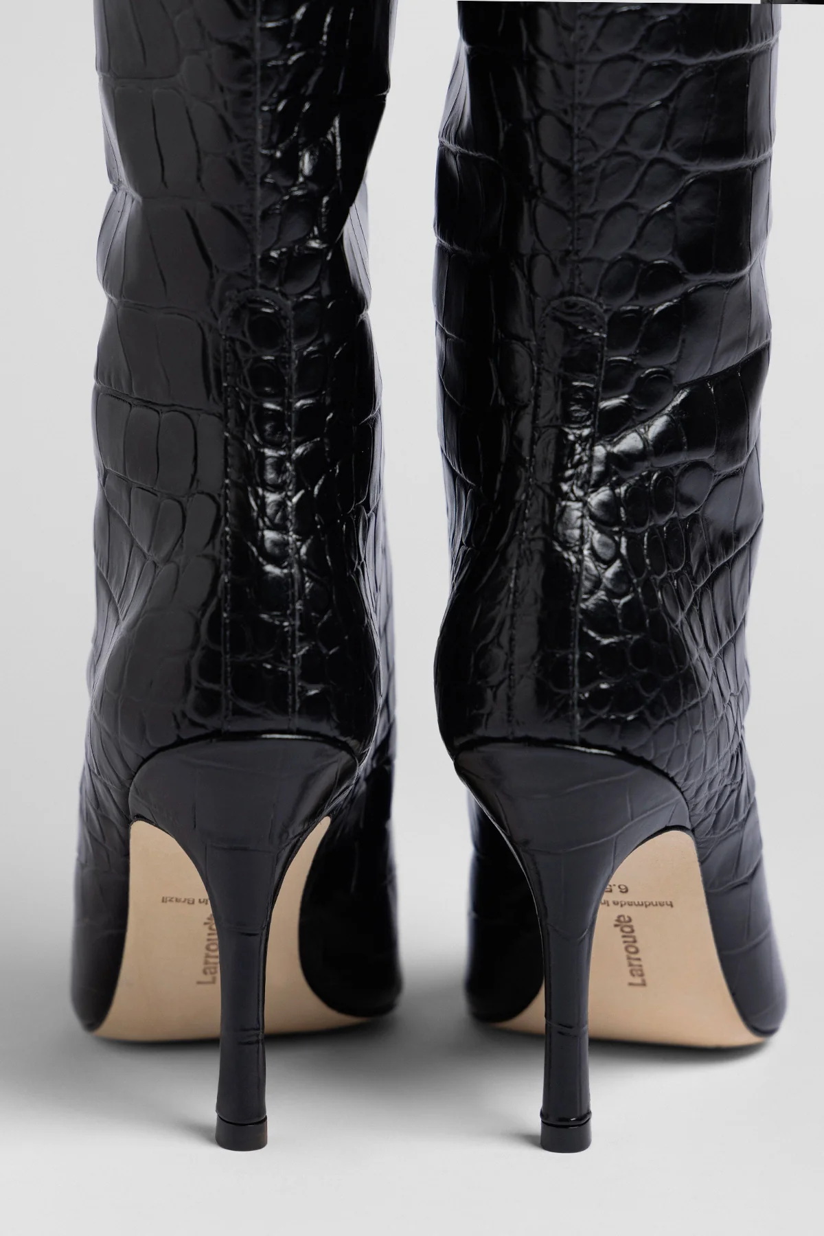 Bota Carine Couro Croco Preto - Image 5