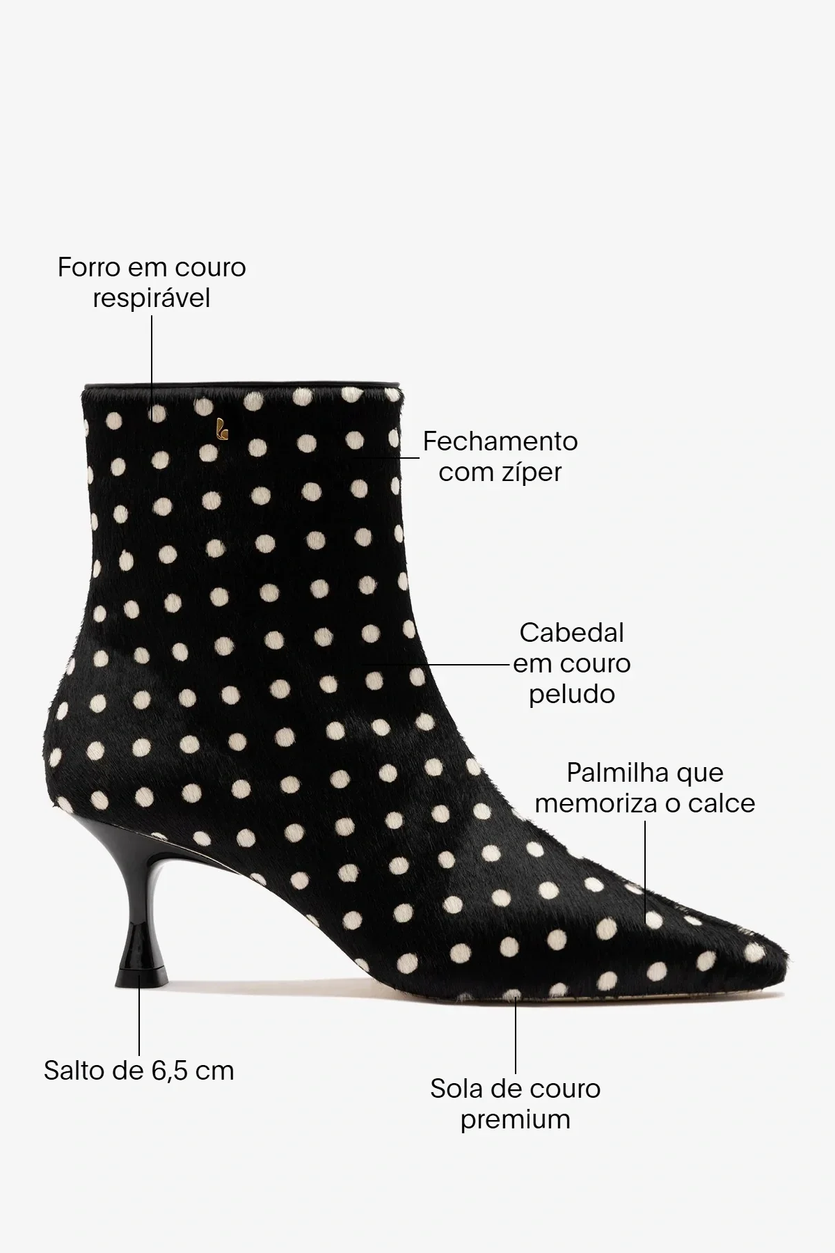 Bota Ines Couro Estampado Preto - Image 6