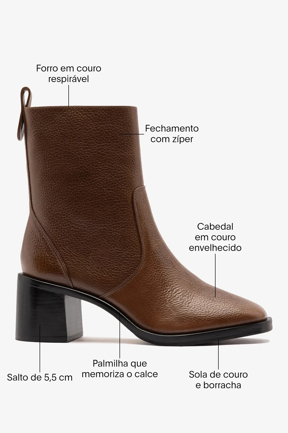 Bota Ricky Mini Couro Marrom - Image 6