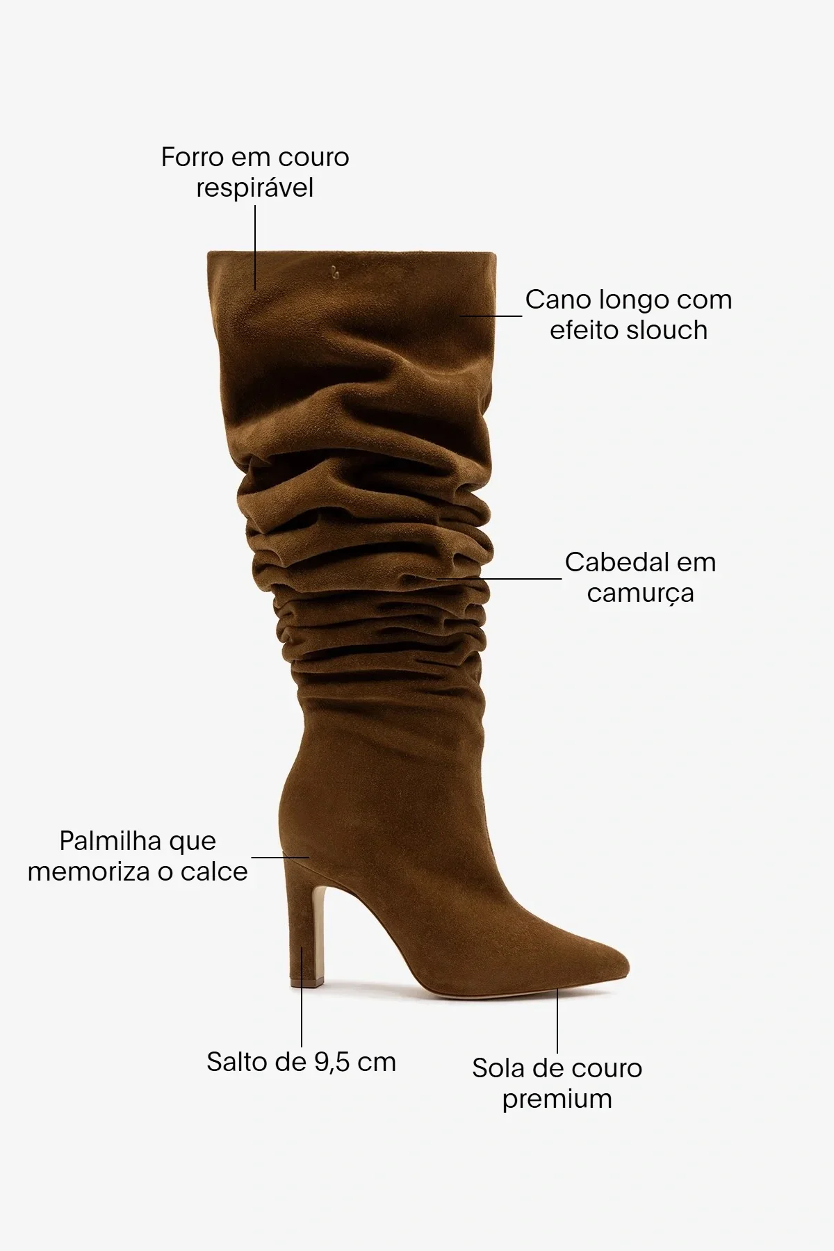 Bota Slouch Cindy Camurça Marrom - Image 6