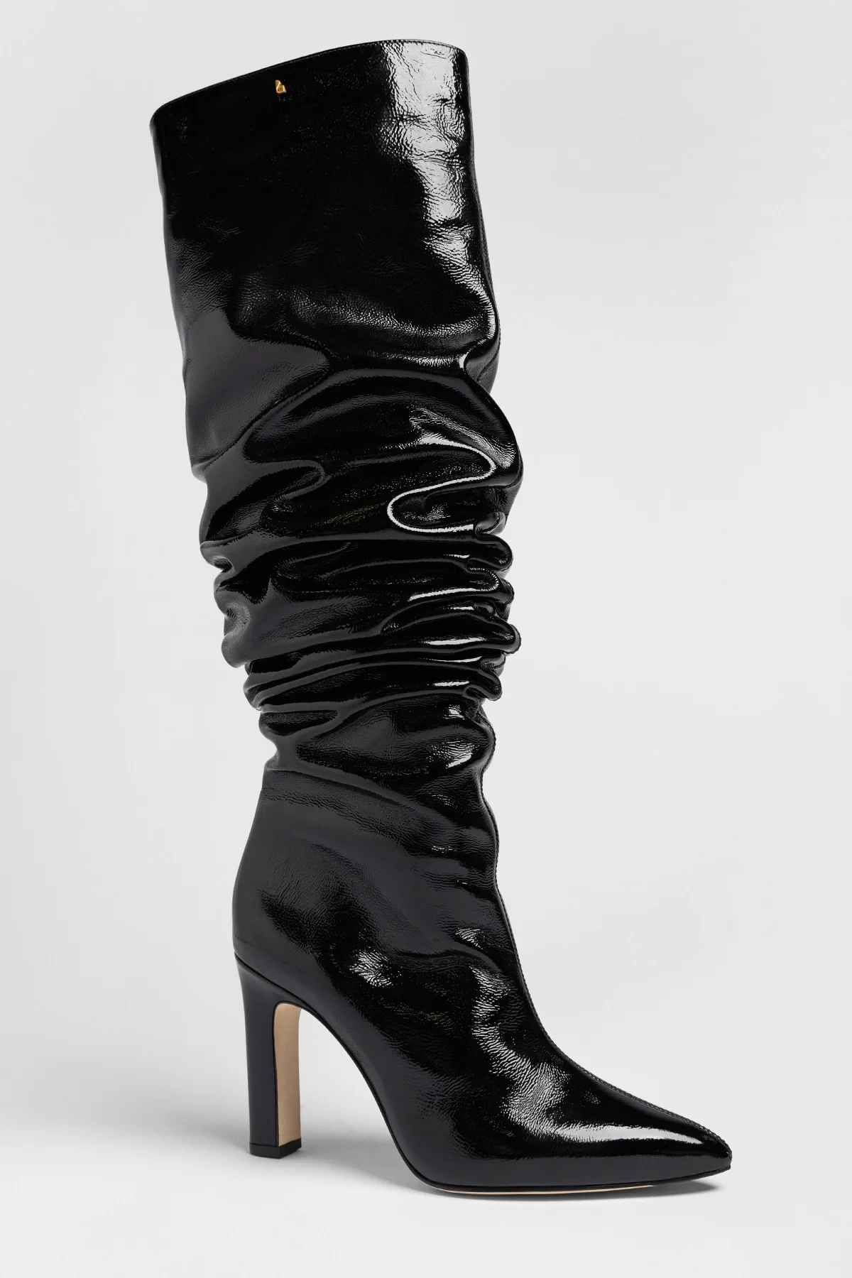 Bota Slouch Cindy Couro Verniz Preto - Image 4