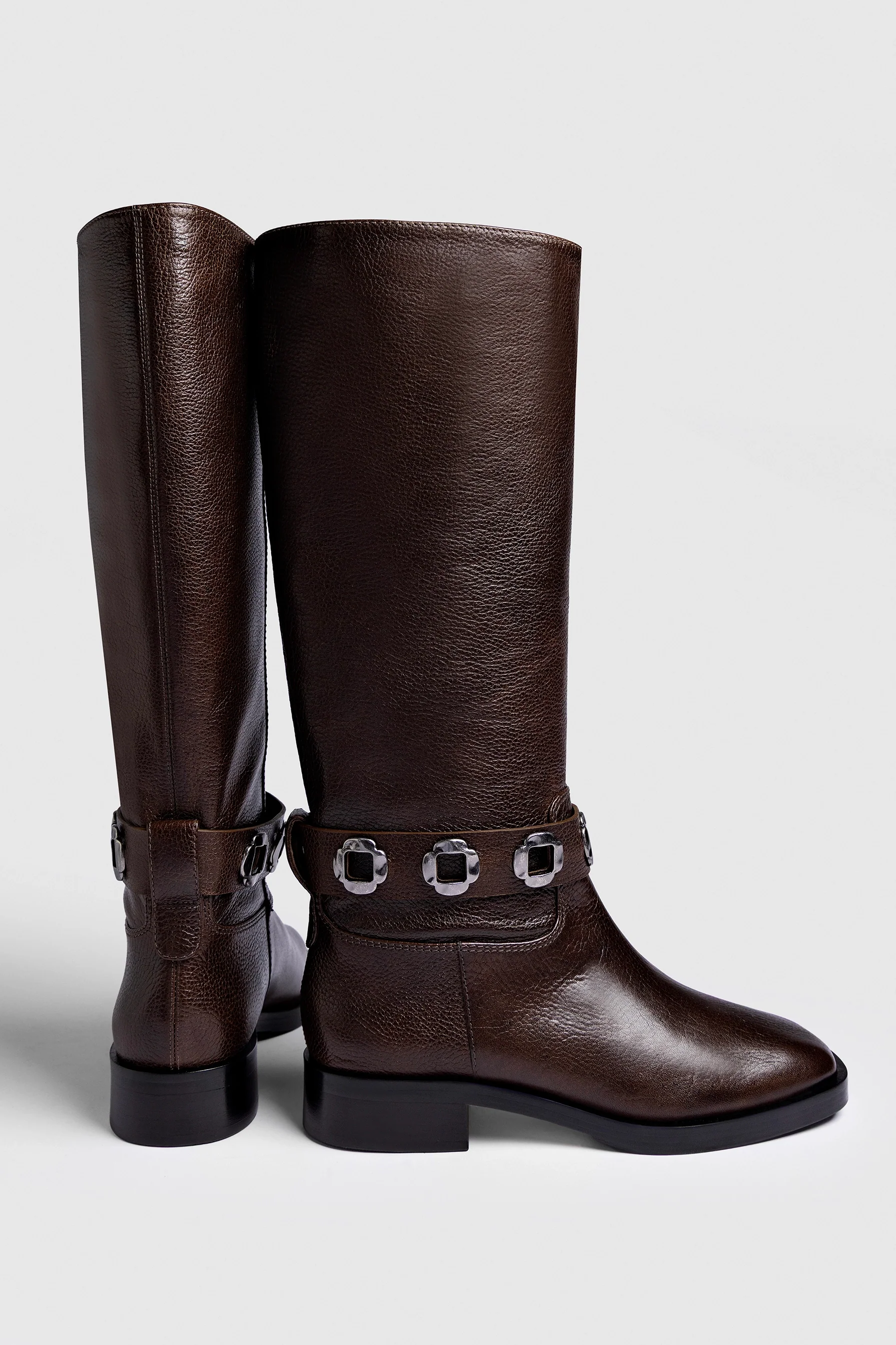 Bota Flat Milan Couro Marrom - Image 2