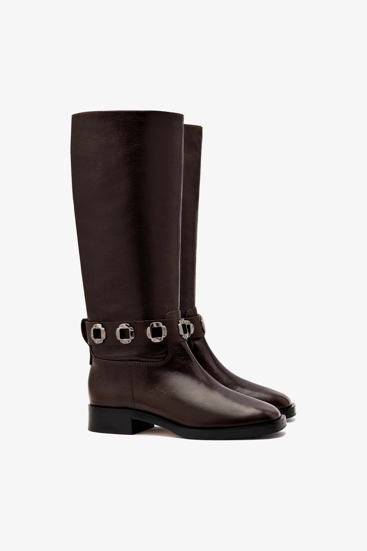 Bota Flat Milan Couro Marrom - Image 3