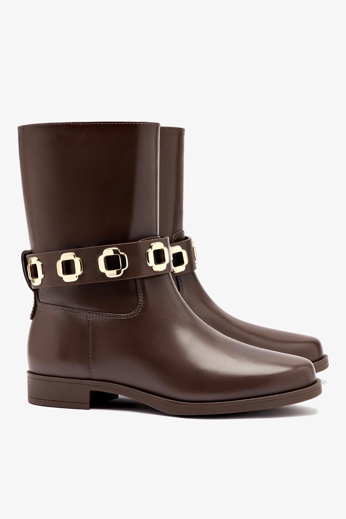 Bota Flat Milan Couro Impermeável Marrom - Image 3