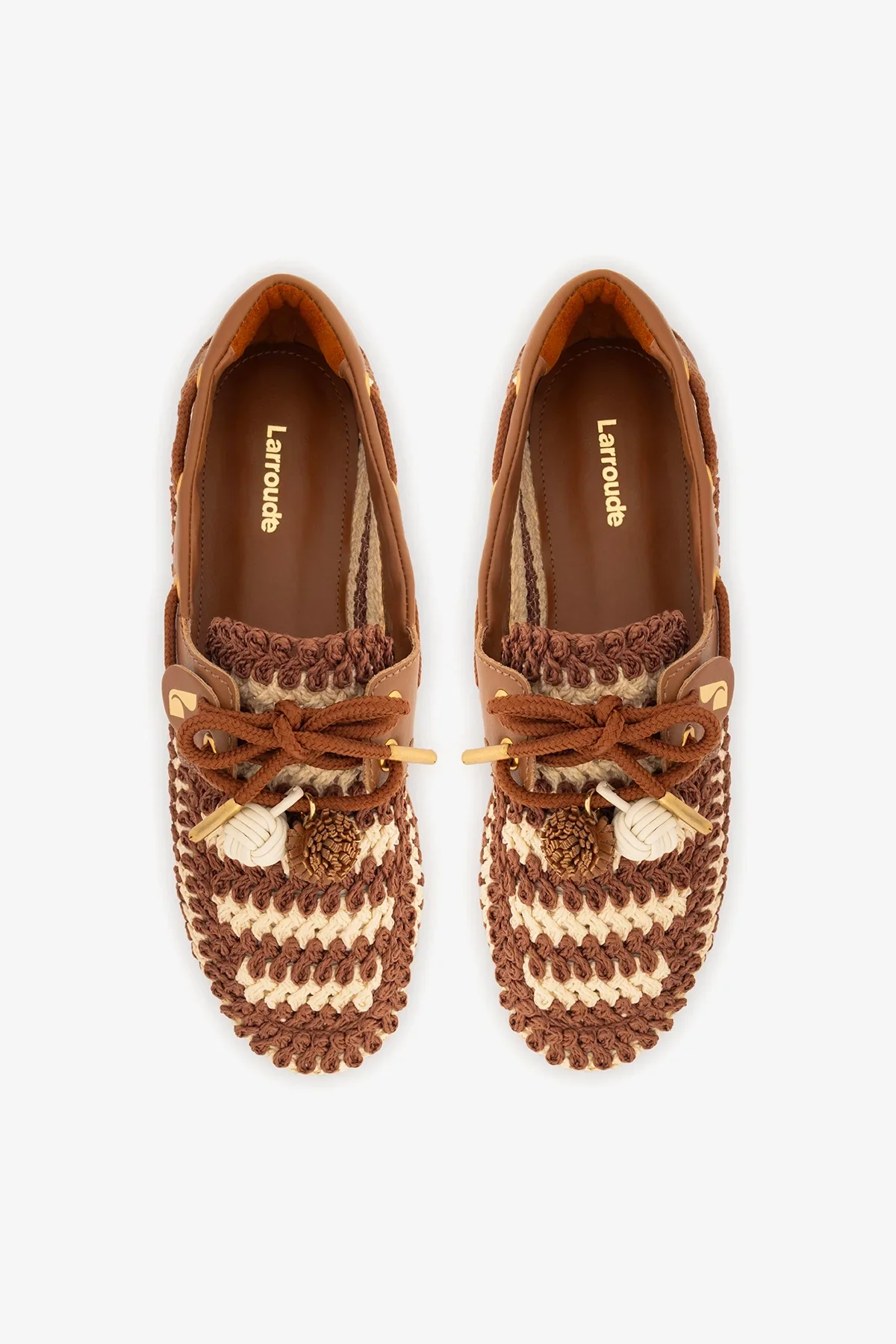 Mocassim Boat Shoe Cyprus Crochê e Couro Caramelo - Image 7
