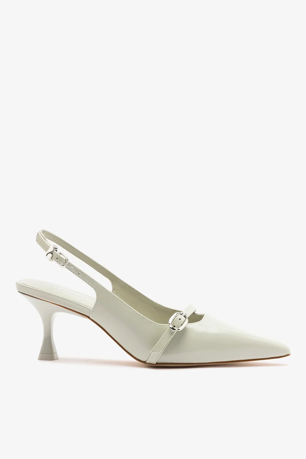 Slingback Ines Couro Cinza