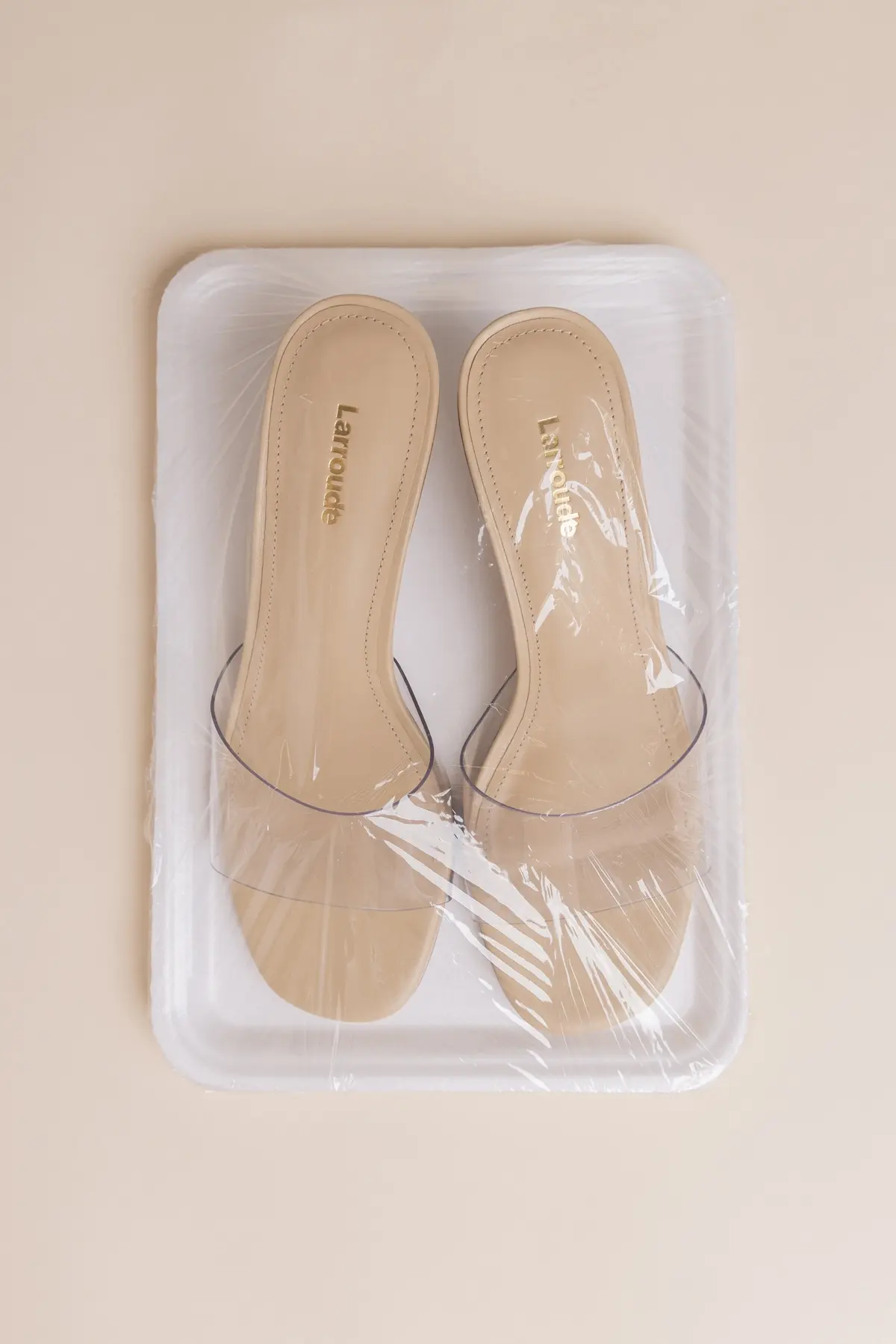 Mule Vivi Lucite Clear Couro Bege - Image 6