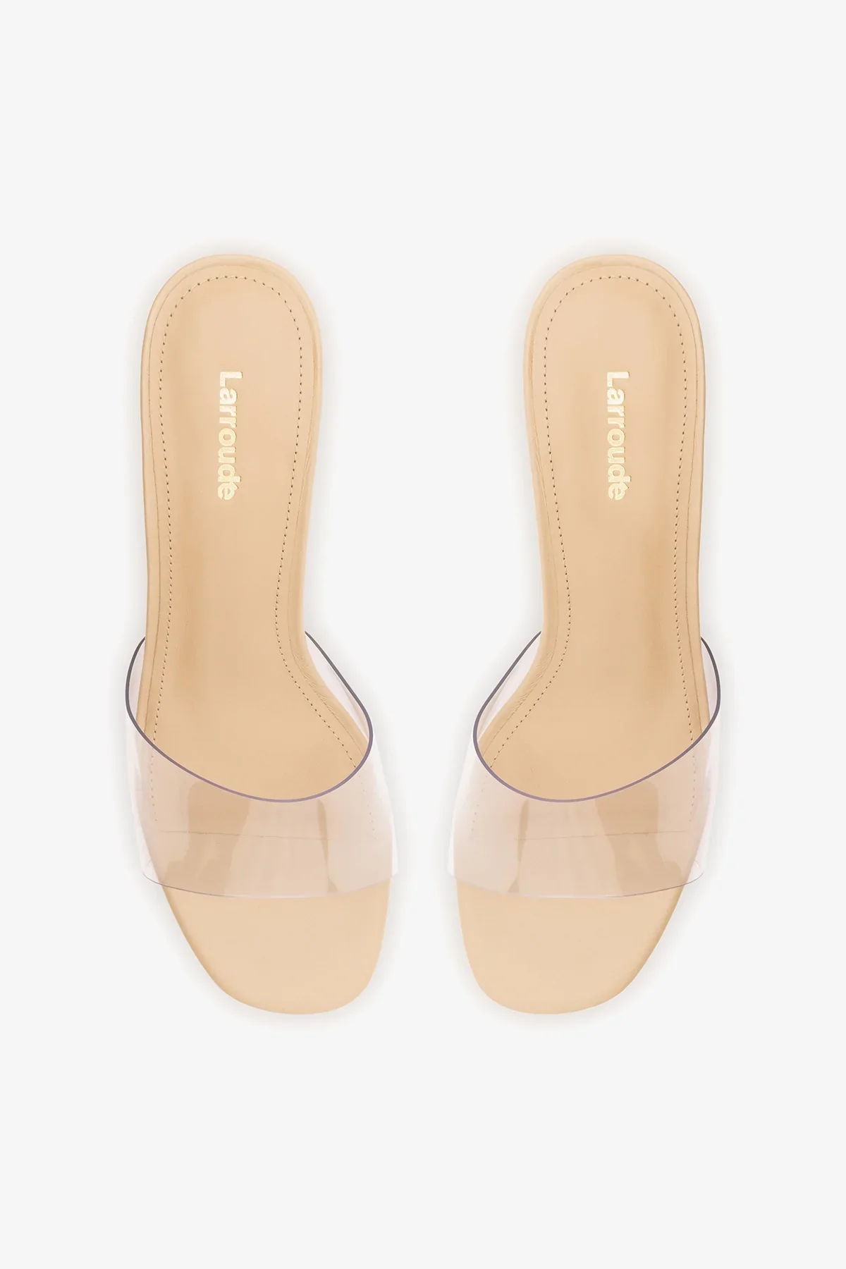 Mule Vivi Lucite Clear Couro Bege - Image 7