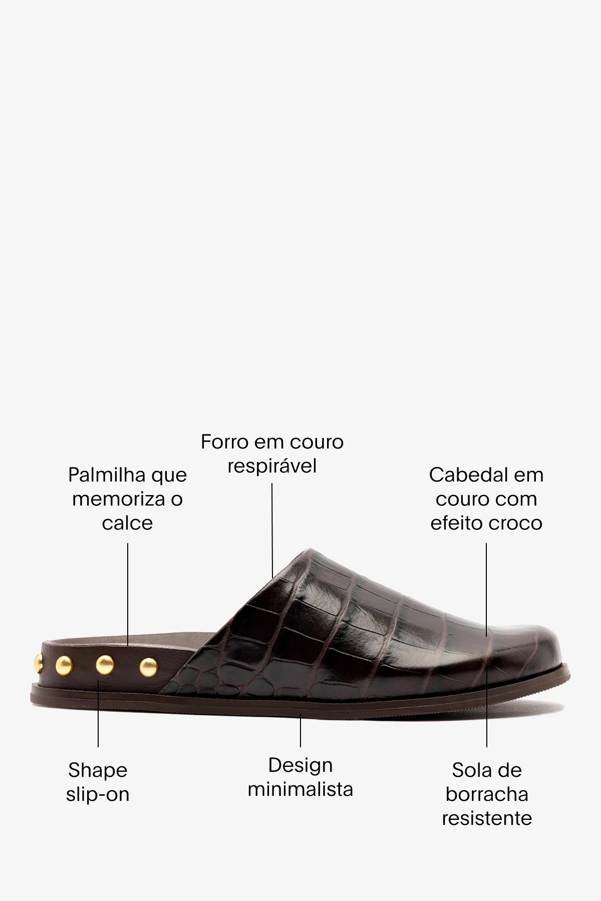 Larroudé x Kenneth Cole: Clog Couro Croco Marrom - Image 5