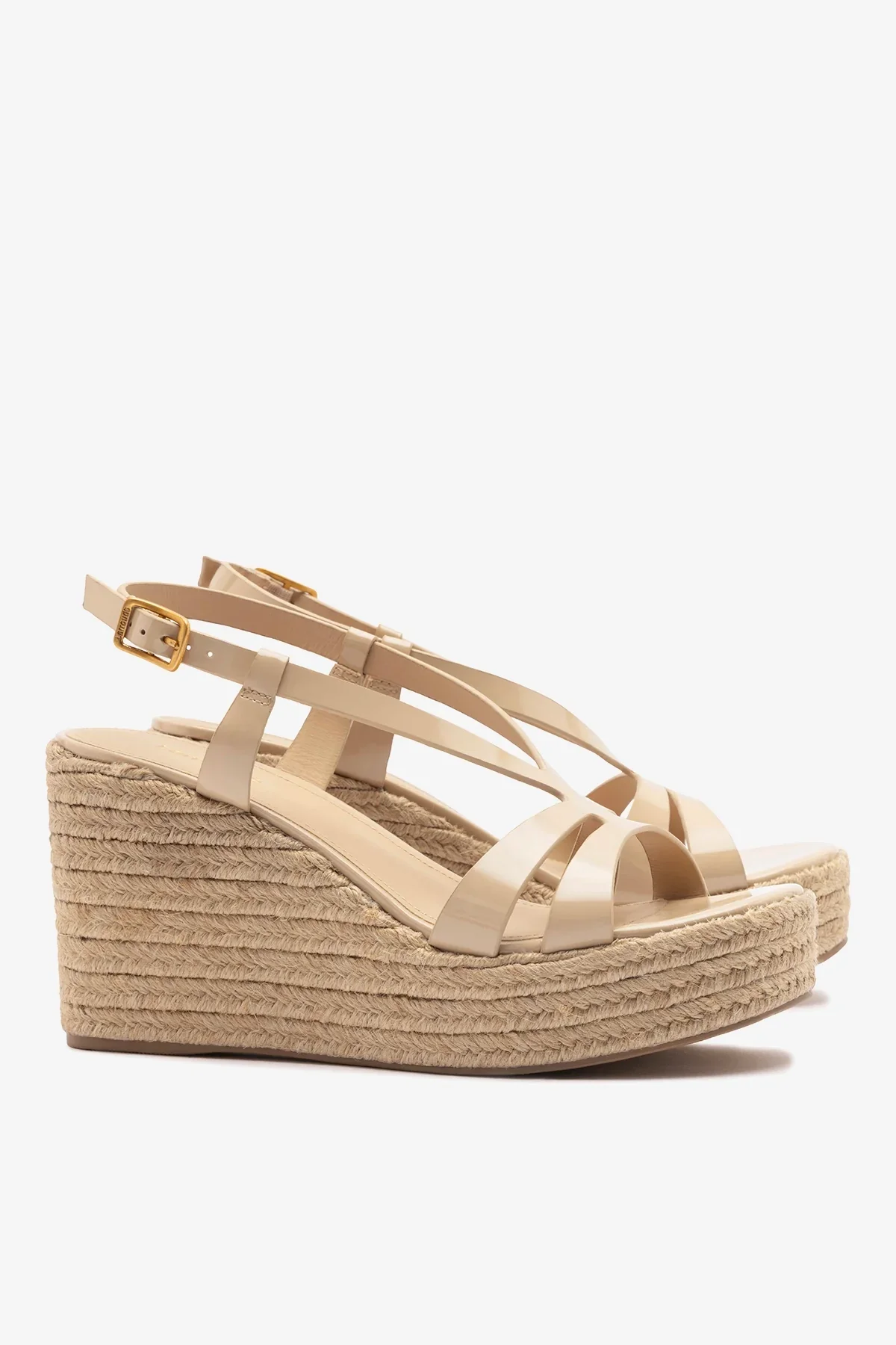 Sandália Espadrille Daphne Couro Verniz Bege - Image 3