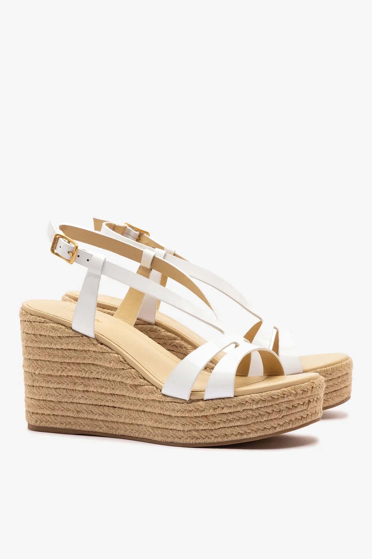Sandália Espadrille Daphne Couro Verniz Branco - Image 3