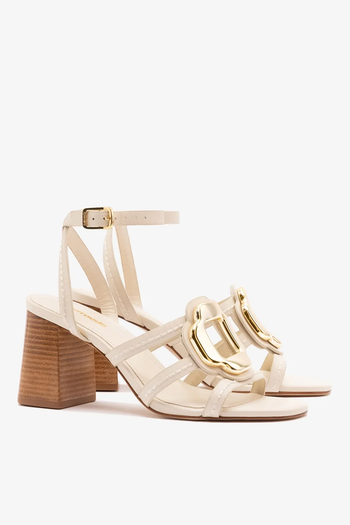 Sandália Margherita Block Couro Off White - Image 3