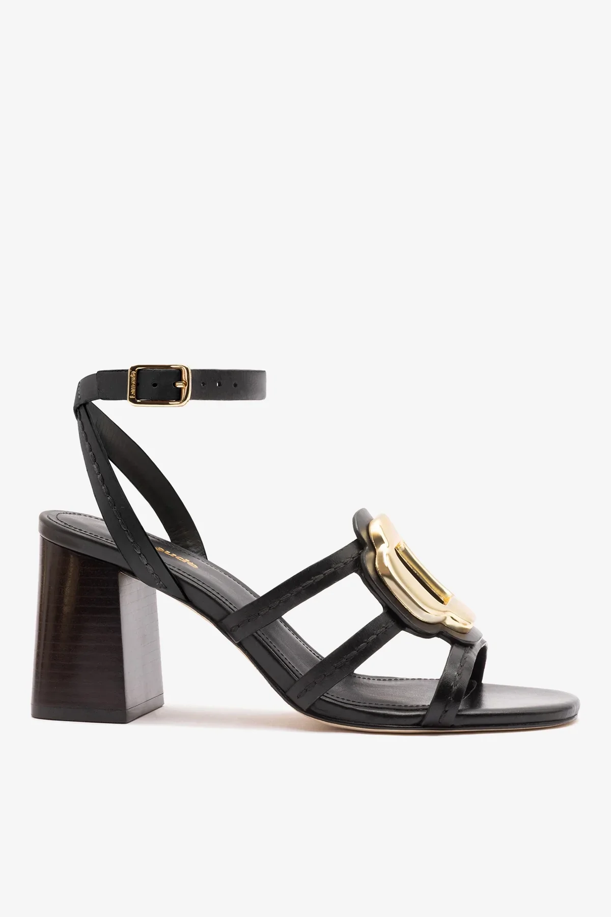 Sandália Margherita Block Couro Preto