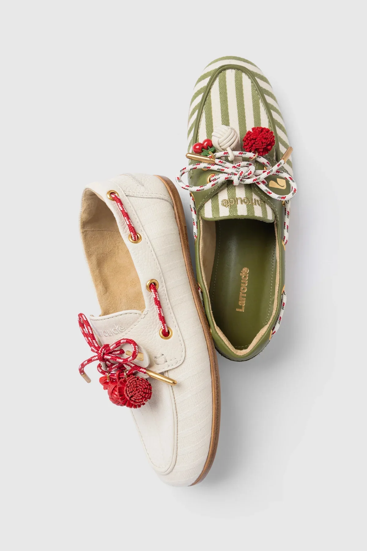 Mocassim Boat Shoe Cyprus Lona Listrada Off White - Image 2