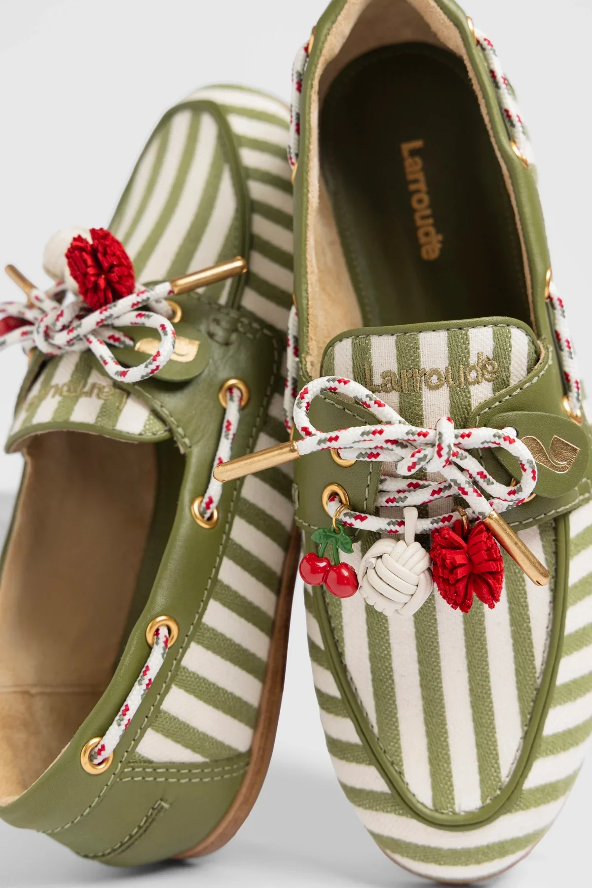 Mocassim Boat Shoe Cyprus Lona Listrada Verde - Image 2