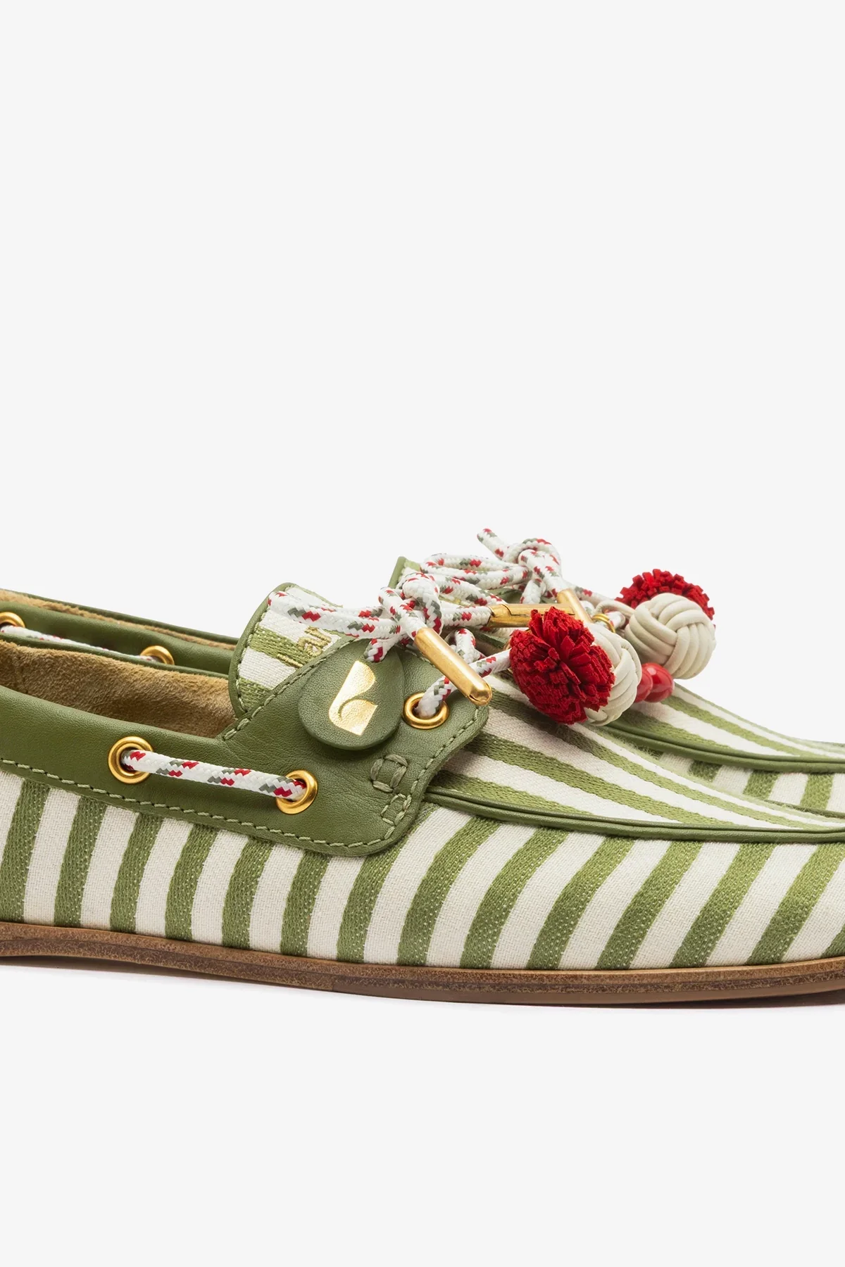 Mocassim Boat Shoe Cyprus Lona Listrada Verde - Image 4