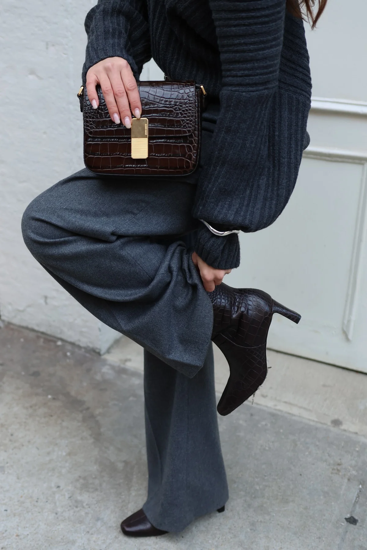 Bota Alexis Couro Croco Marrom - Image 2