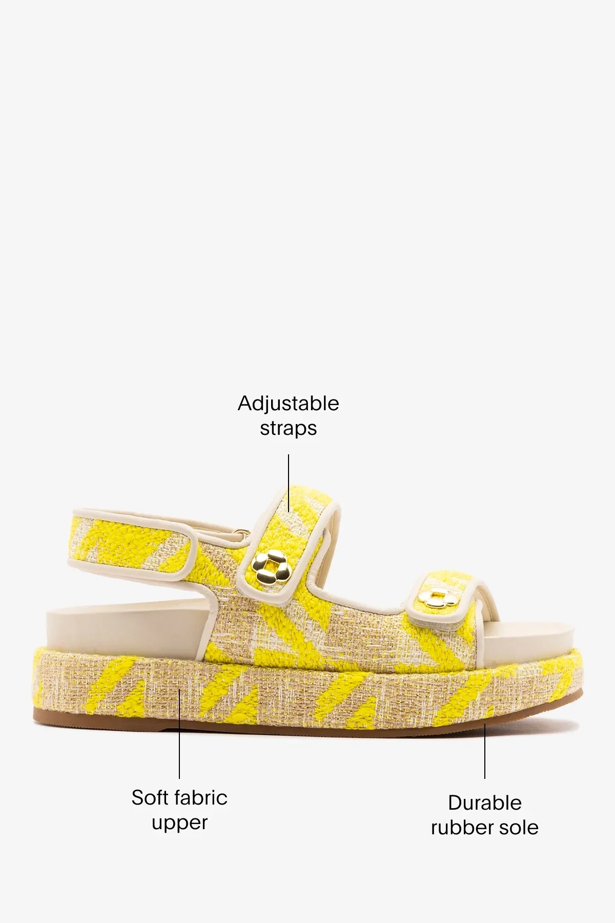 Sandalia Jetty Malha Estampado Amarelo - Image 5