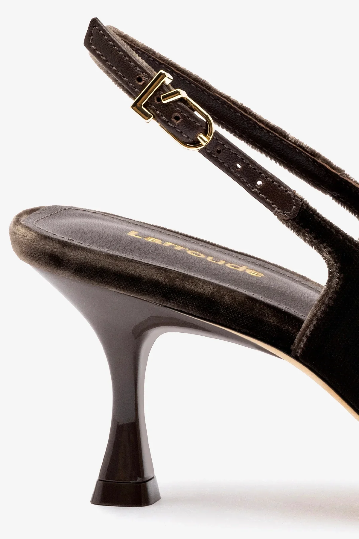 Slingback Ines Veludo Marrom - Image 4