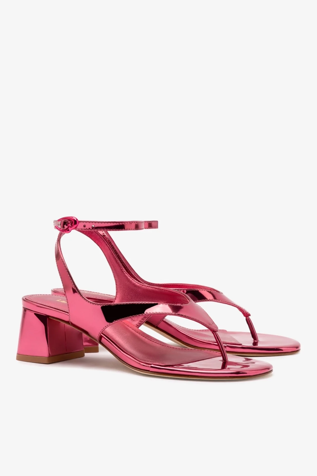 Sandália Salto Bloco Gaia Espelhado Rosa - Image 3