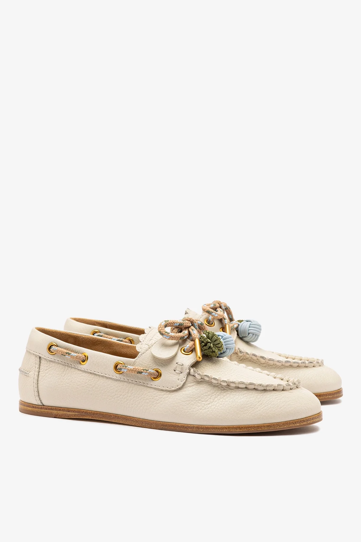 Mocassim Boat Shoe Cyprus Couro Off White - Image 3