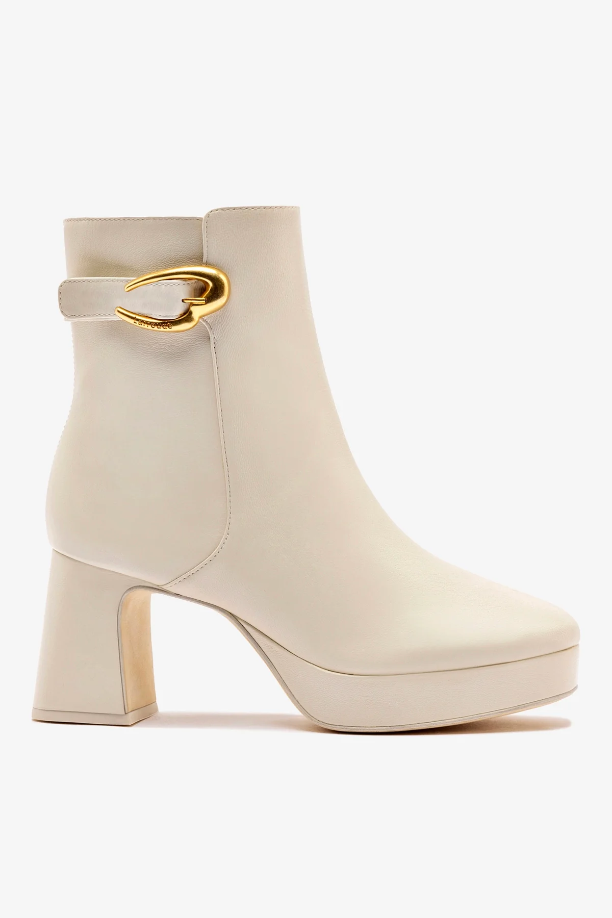 Bota Plataforma Dolly Verona Low Couro Off White