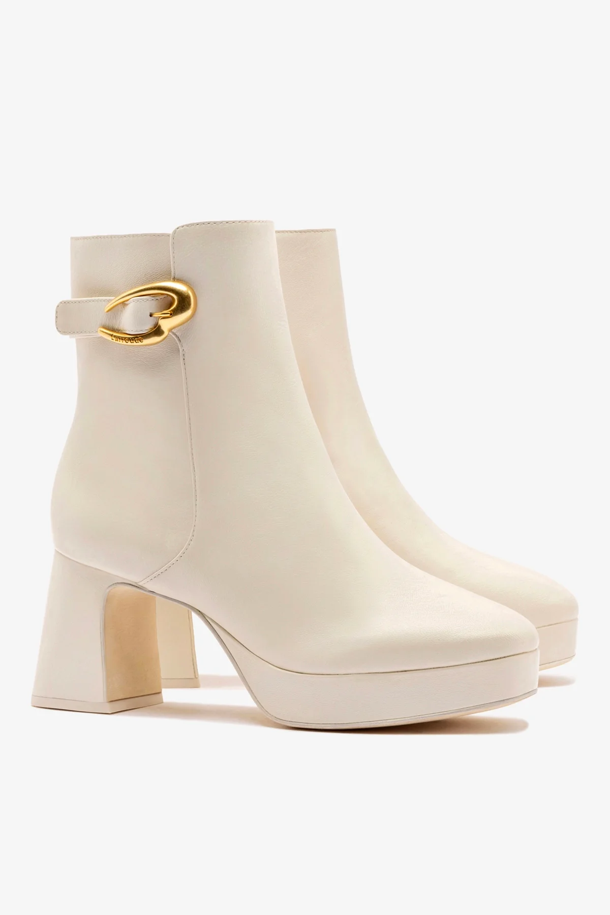 Bota Plataforma Dolly Verona Low Couro Off White - Image 3