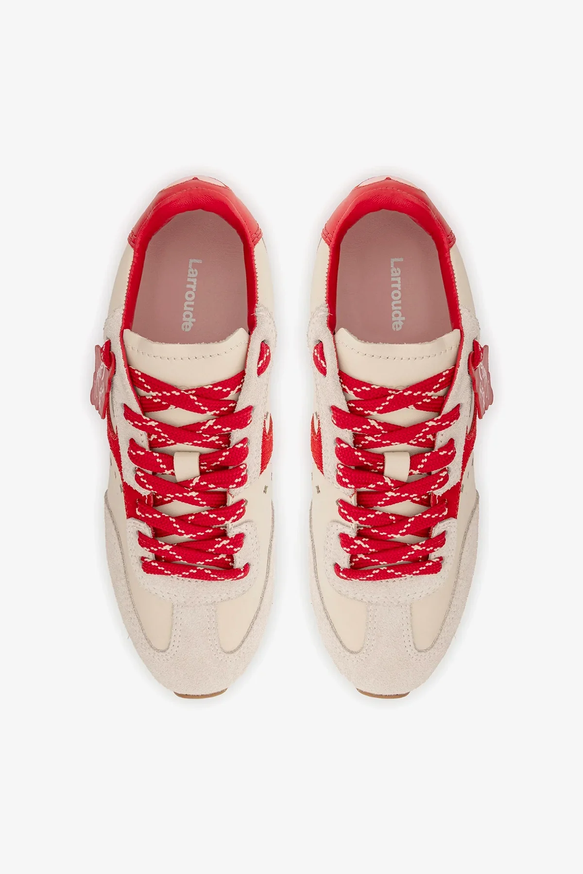 Tênis Stella Amore Couro Off White e Camurça Vermelho - Image 7